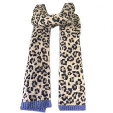 Fonem Touch Leopard Warm Scarf With Leopard Patterns Beige