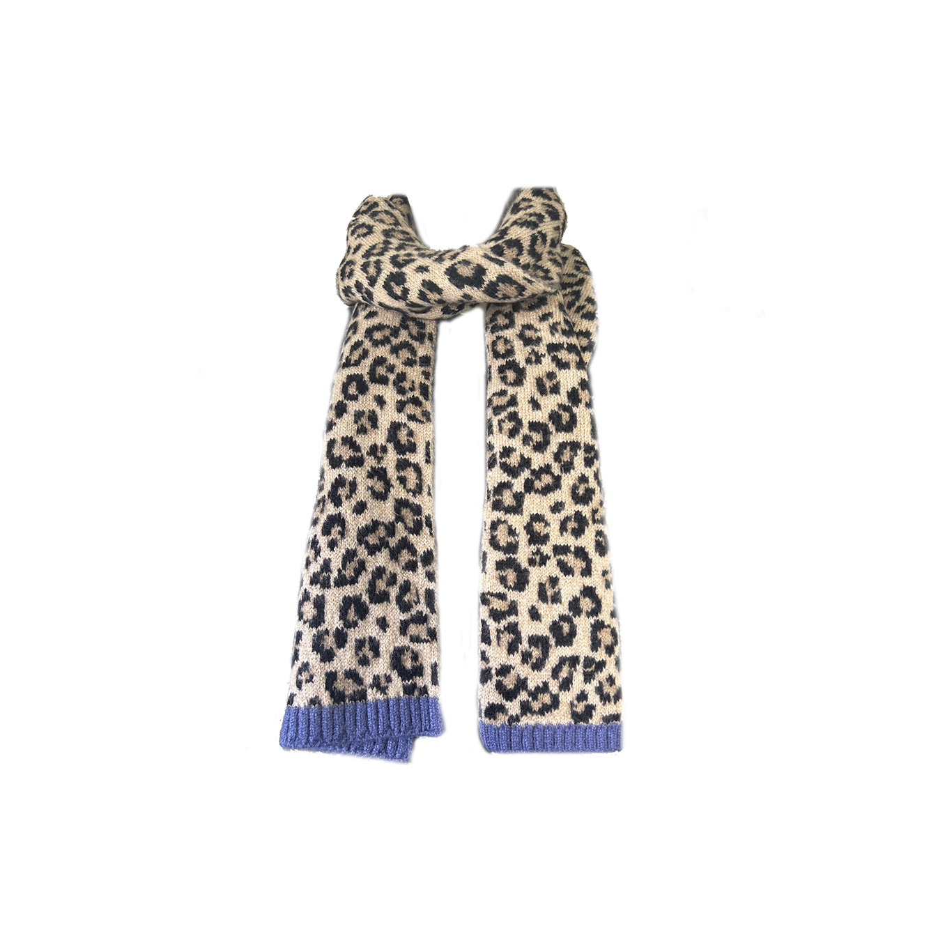 Fonem Touch Leopard Warm Scarf With Leopard Patterns Beige
