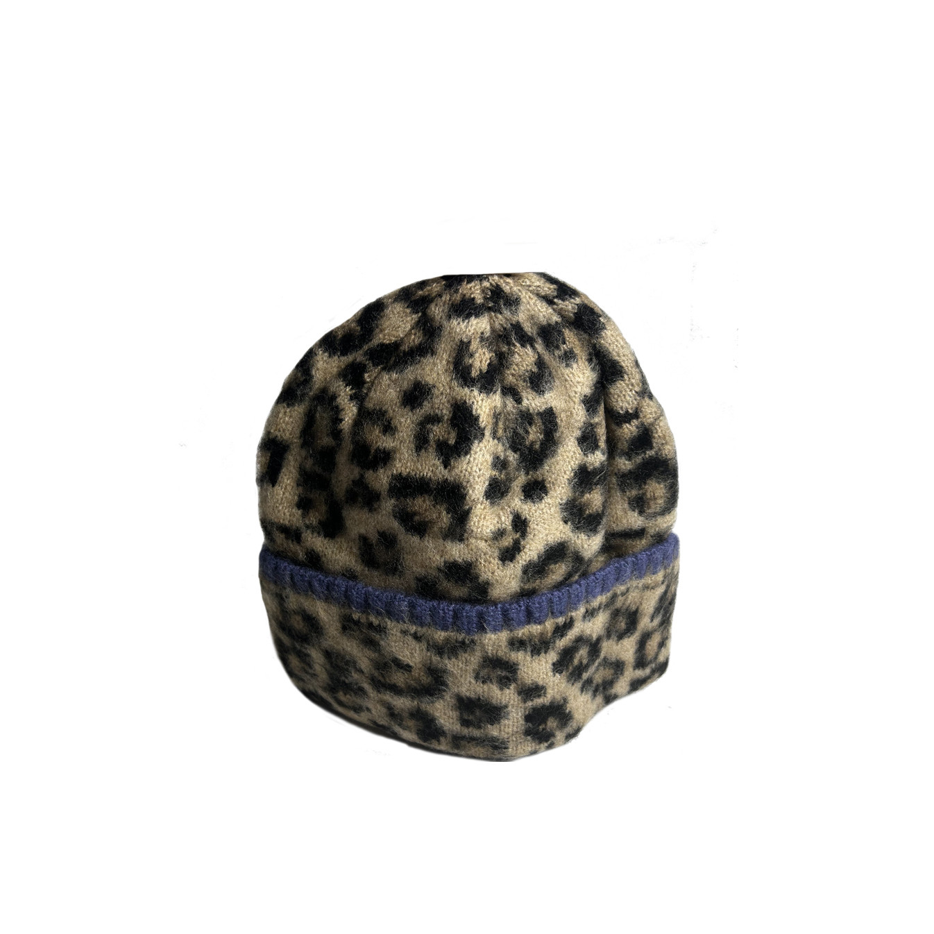 Fonem Wild Dream Cuffed Beige Leopard Print Beanie