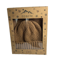 Fonem Beanie & Scarf Camel Set