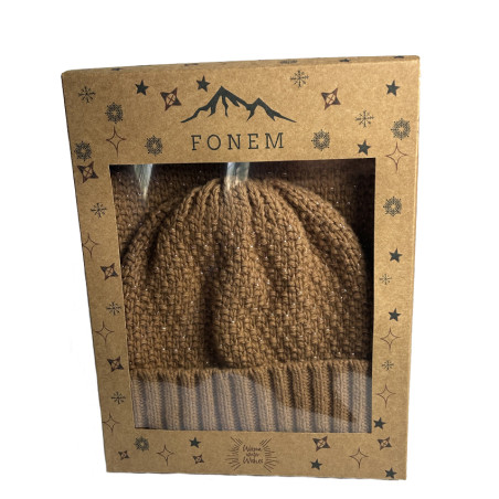 Fonem Beanie & Scarf Camel Set