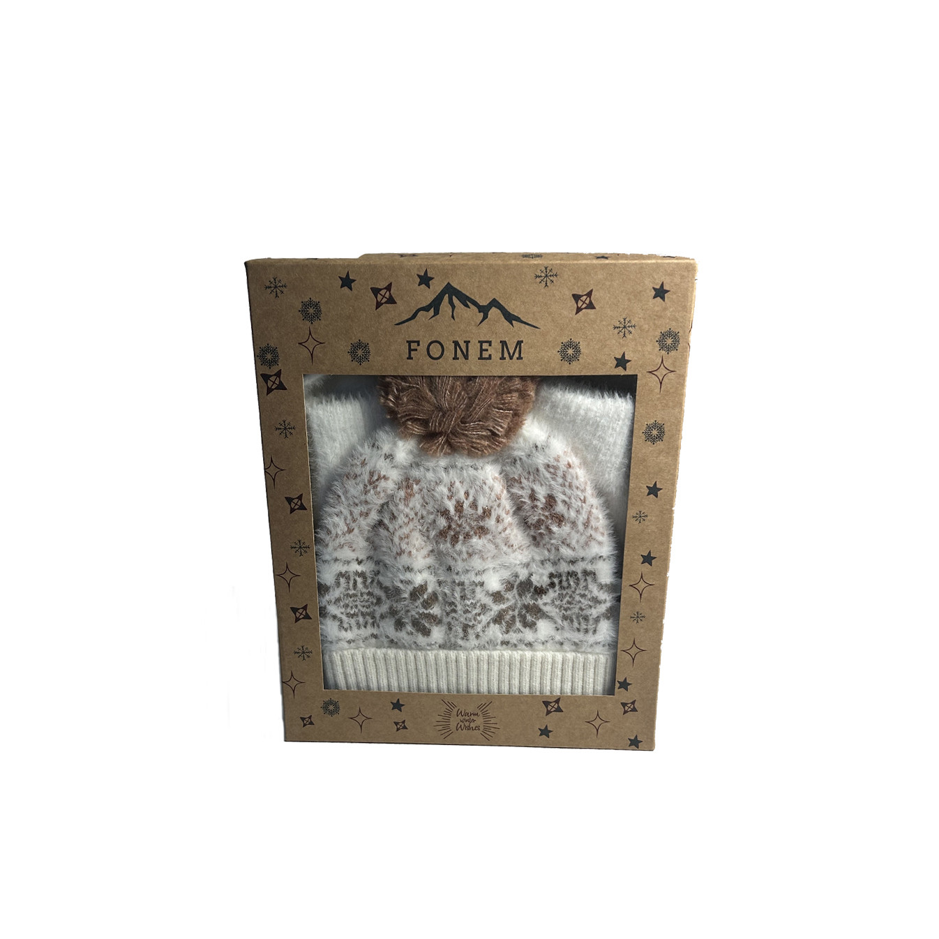 Fonem Set Ecru Gloves, Scarf & Beanie