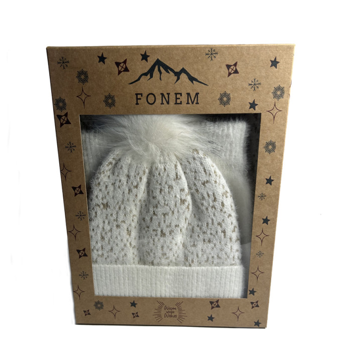 Fonem Gloves, Scarf & Sequin Beanie Set