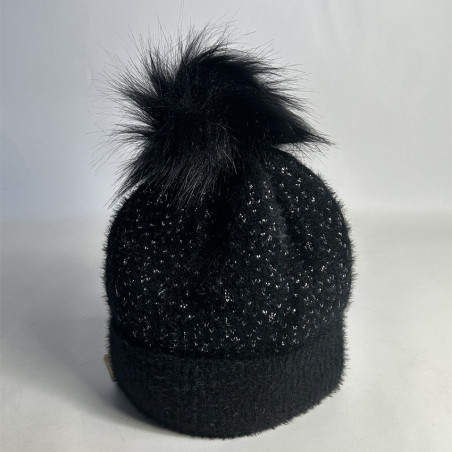 Fonem Gloves, Scarf & Sequin Hat Set Black