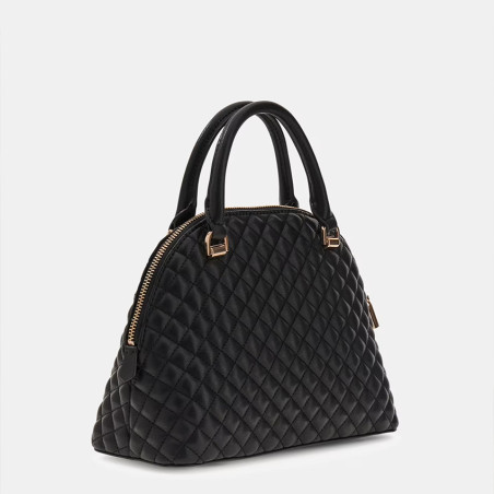 Guess Everlee Matelassé Handbag With Charms Black