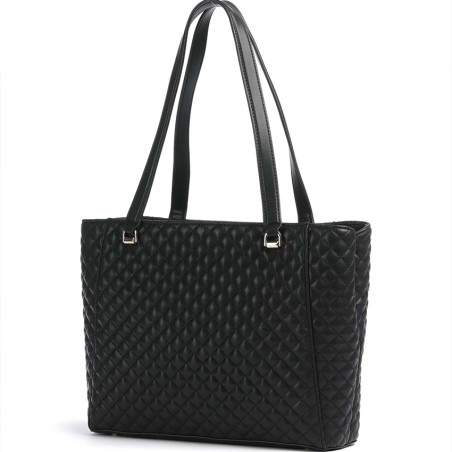 Guess Everlee Quilted Shopping Bag with Charms Black