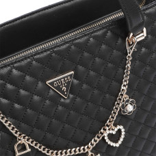 Guess Everlee Quilted Shopping Bag with Charms Black