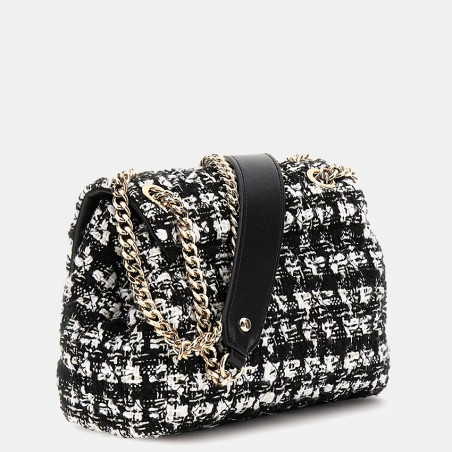 Guess Everlee Sac A Bandoulière Tweed Black Multi dos