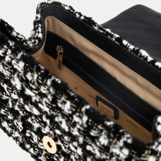 Guess Everlee Mini Sac A Bandoulière Tweed Black Multi