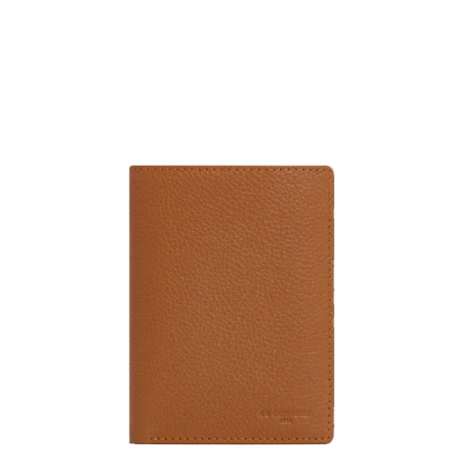 Le Tanneur Charles Medium Wallet 2 Flaps Grained Tan Leather