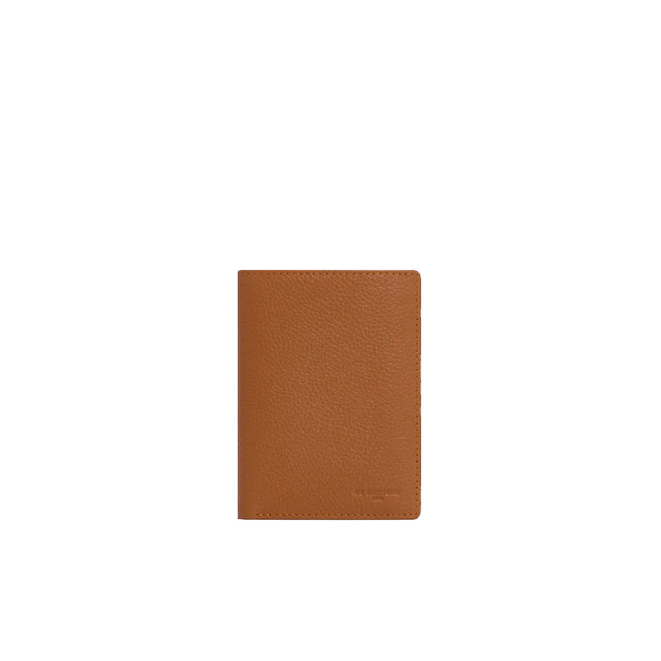 Le Tanneur Charles Medium Wallet 2 Flaps Grained Tan Leather