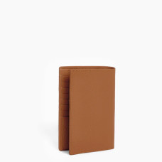 Le Tanneur Charles Grand Wallet 2 Flaps Grained Tan Leather