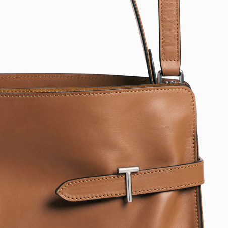 Le Tanneur Emie Shoulder Bag Maxi Smooth and Nubuck Tan