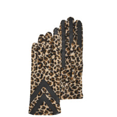 Isotoner Women's Fleece Touchscreen Gloves Leopard