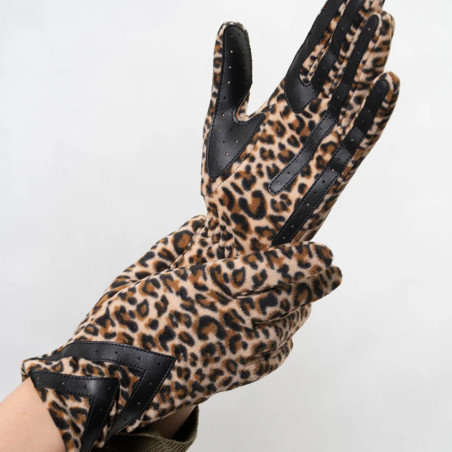 Isotoner Women's Fleece Touchscreen Gloves Leopard