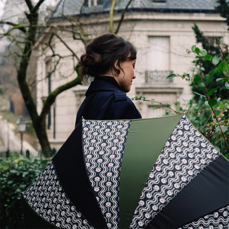 Piganiol Eventail Parapluie Droit Woodstock porté