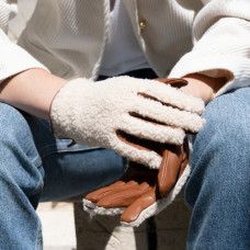 Isotoner Touch-Friendly Faux Fur and Leather Gloves for Women Size ...