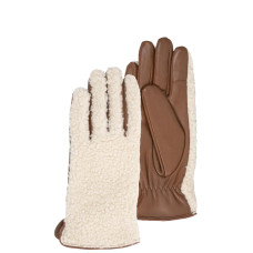 Isotoner Touch-Friendly Faux Fur and Leather Gloves for Women Size ...