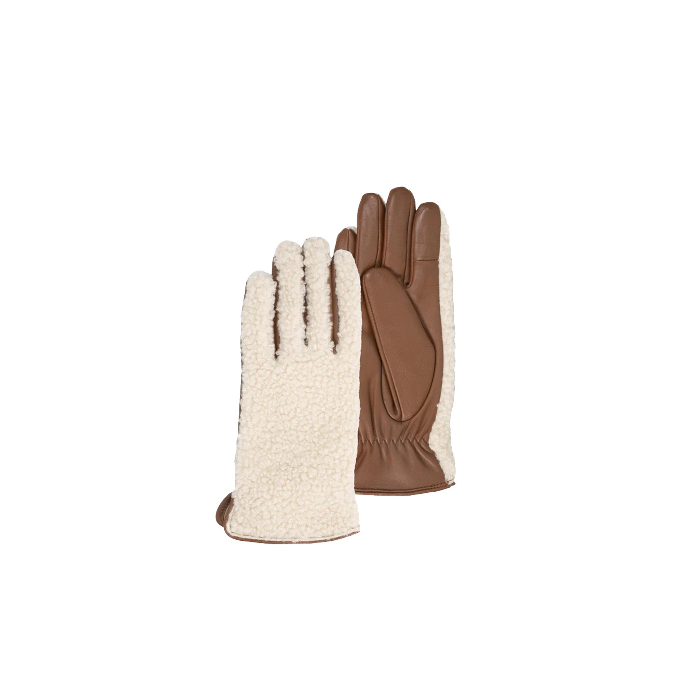 Isotoner Gants Tactiles En Fausse Fourrure Et Cuir Pour Femme Taille M Cognac