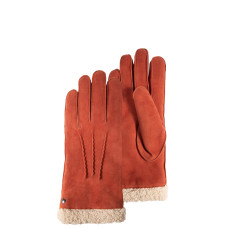 Isotoner Faux Fur and Velour Leather Gloves for Women Size M Mandarin