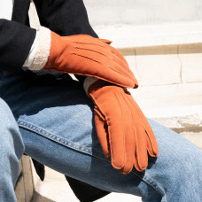 Isotoner Faux Fur and Velour Leather Gloves for Women Size M Mandarin