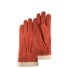 Isotoner Women's Faux Fur and Velour Leather Gloves Size L Mandarin