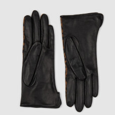 Lancaster Women's Smooth Lambskin Touchscreen Gloves Size 7.5 Leopa...