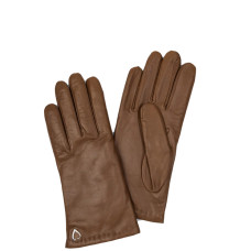 Lancaster Women's Smooth Lambskin and Cashmere Gloves Size 7 Camel