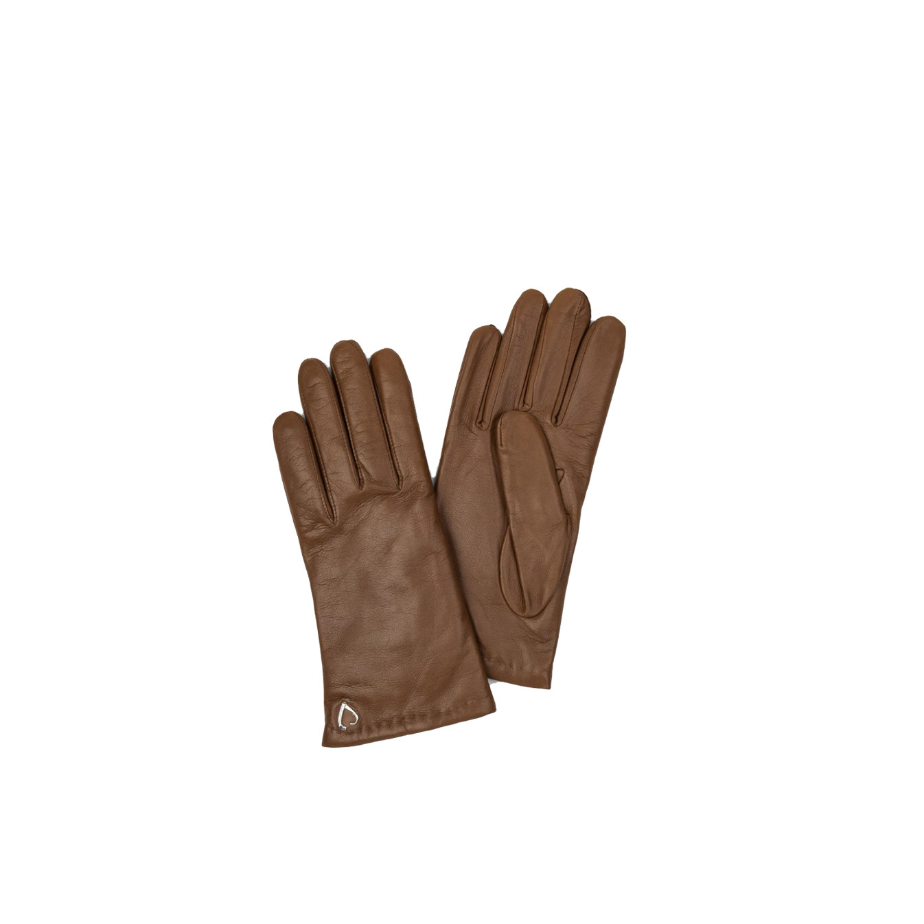 Lancaster Women's Smooth Lambskin and Cashmere Gloves Size 7 Camel