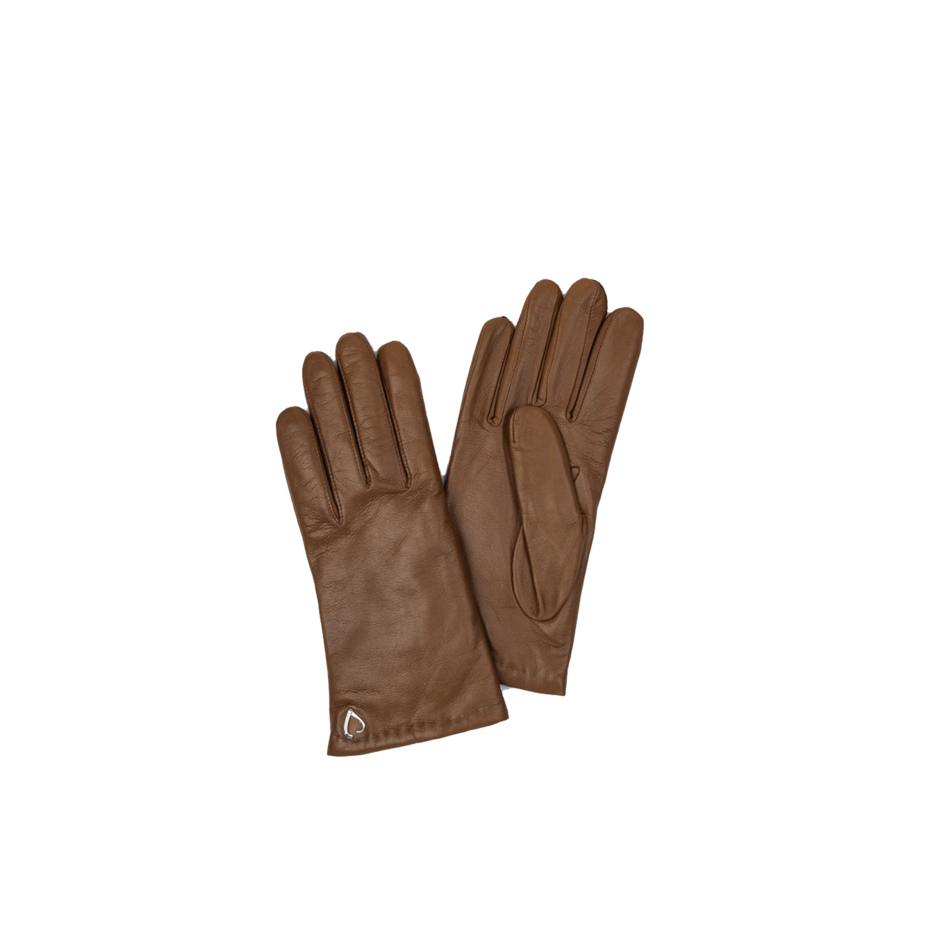 Lancaster Women's Smooth Lambskin and Cashmere Gloves Size 7.5 Camel