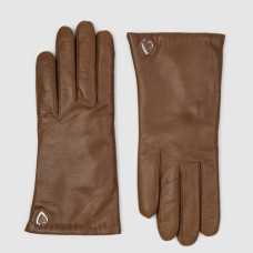 Lancaster Women's Smooth Lambskin and Cashmere Gloves Size 8 Camel
