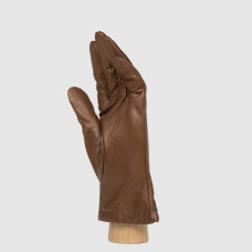 Lancaster Women's Smooth Lambskin and Cashmere Gloves Size 8 Camel