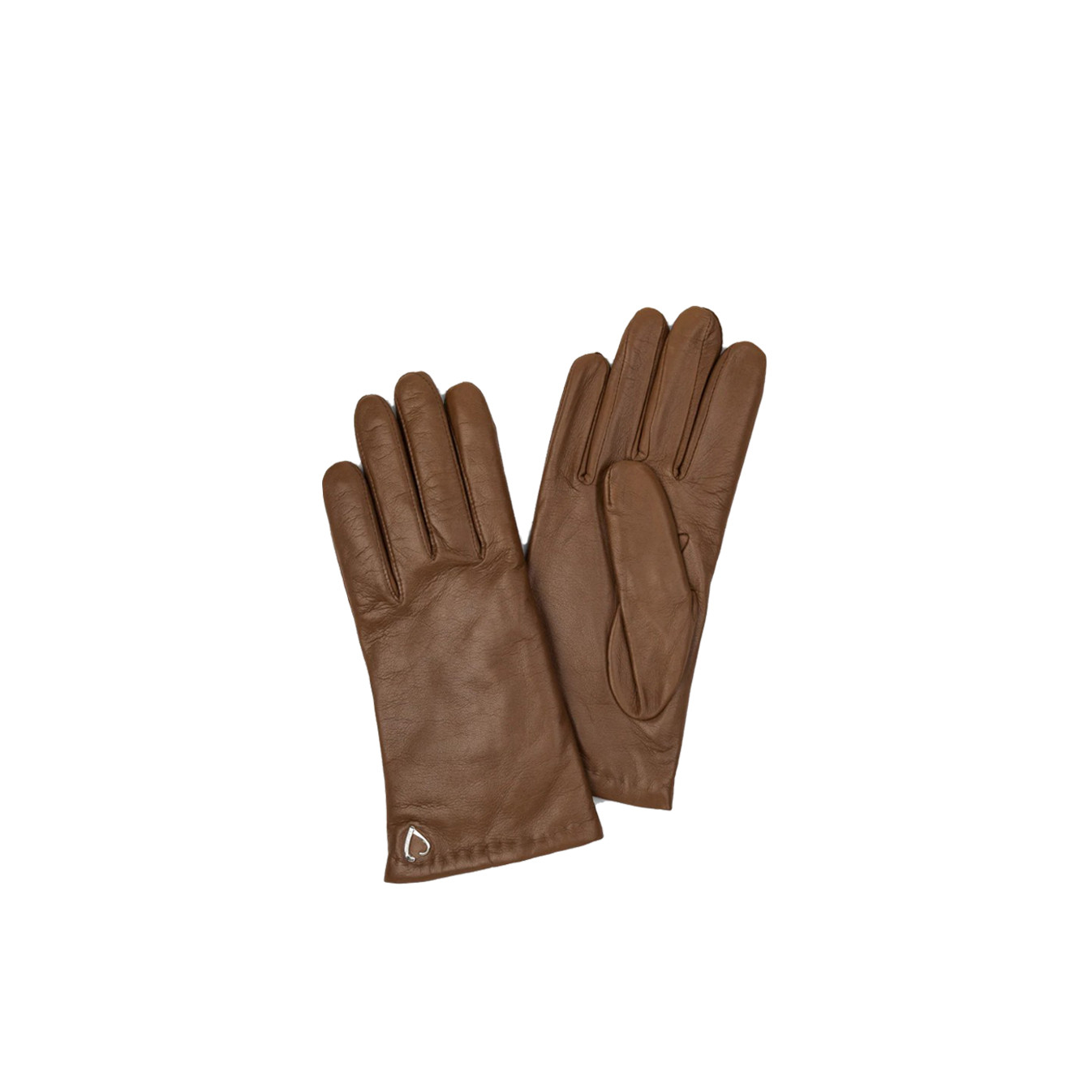 Lancaster Women's Smooth Lambskin and Cashmere Gloves Size 8 Camel