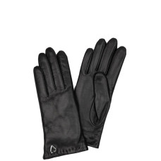 Lancaster Women's Smooth Lambskin and Cashmere Gloves Size 7 Black