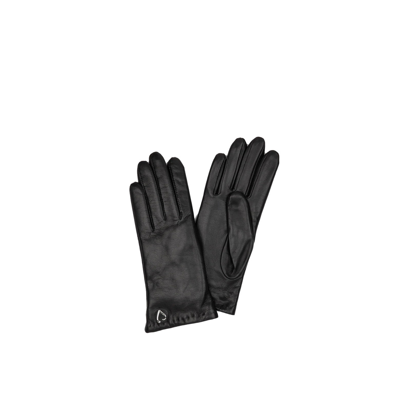 Lancaster Women's Smooth Lambskin and Cashmere Gloves Size 7 Black