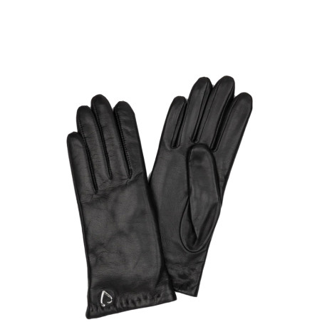 Lancaster Women's Smooth Lambskin and Cashmere Gloves Size 7 Black