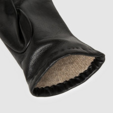 Lancaster Women's Smooth Lambskin and Cashmere Gloves Size 7.5 Black