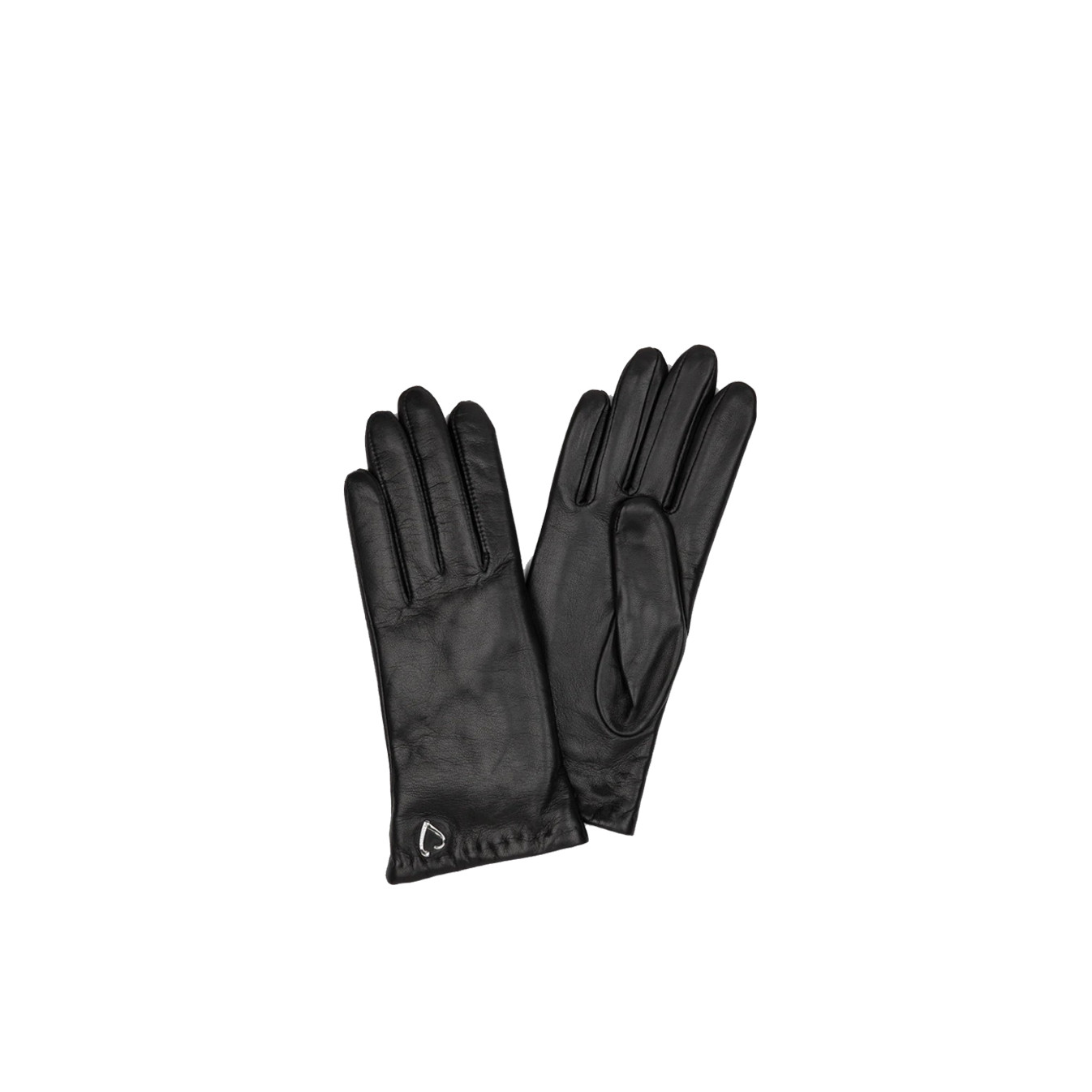 Lancaster Women's Smooth Lambskin and Cashmere Gloves Size 7.5 Black