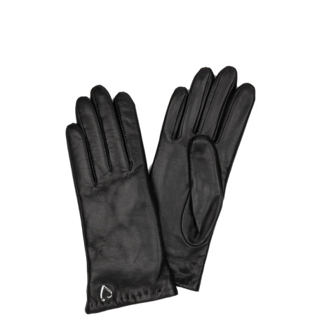 Lancaster Women's Smooth Lambskin and Cashmere Gloves Size 7.5 Black