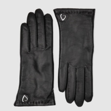 Lancaster Women's Smooth Lambskin and Cashmere Gloves Size 8 Black