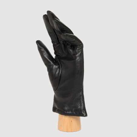 Lancaster Women's Smooth Lambskin and Cashmere Gloves Size 8 Black