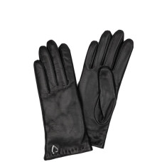 Lancaster Women's Smooth Lambskin and Cashmere Gloves Size 8 Black