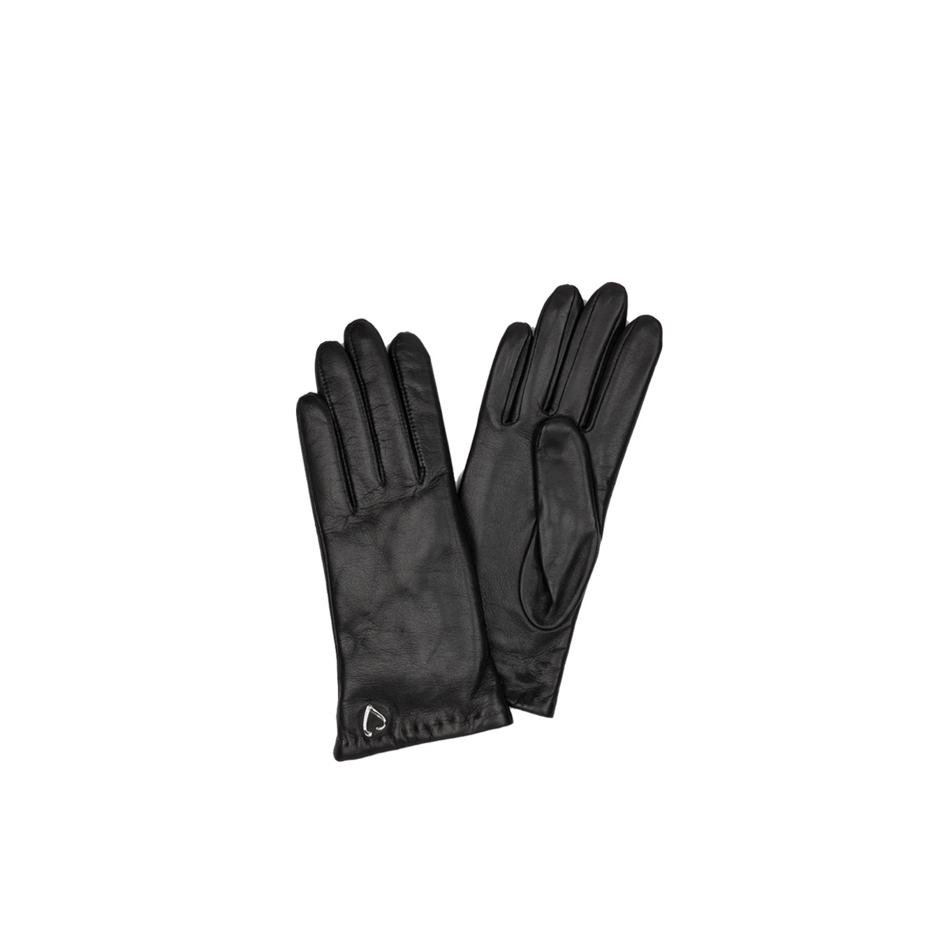 Lancaster Women's Smooth Lambskin and Cashmere Gloves Size 8 Black