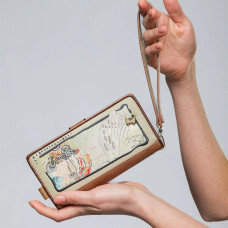 Anekke Butterfly Grand Wallet 3 Flaps Faux Cuir Beige