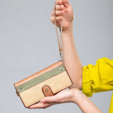 Anekke Butterfly Grand Wallet 3 Flaps Faux Cuir Beige