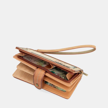Anekke Butterfly Grand Wallet 3 Flaps Faux Cuir Beige