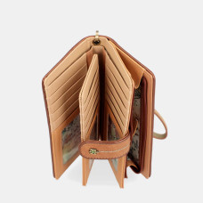 Anekke Butterfly Grand Wallet 3 Flaps Faux Cuir Beige