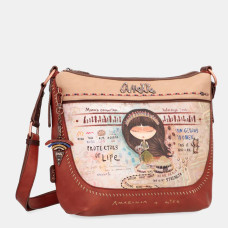 Anekke Menire Sac Bandoulière En Simili Cuir Rouille face bandoulière