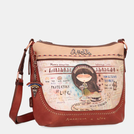 Anekke Menire Sac Bandoulière En Simili Cuir Rouille face bandoulière