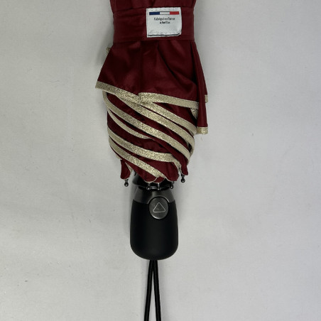 Piganiol x Arec Nut Folding Umbrella for Women Bordeaux / Gold Bias